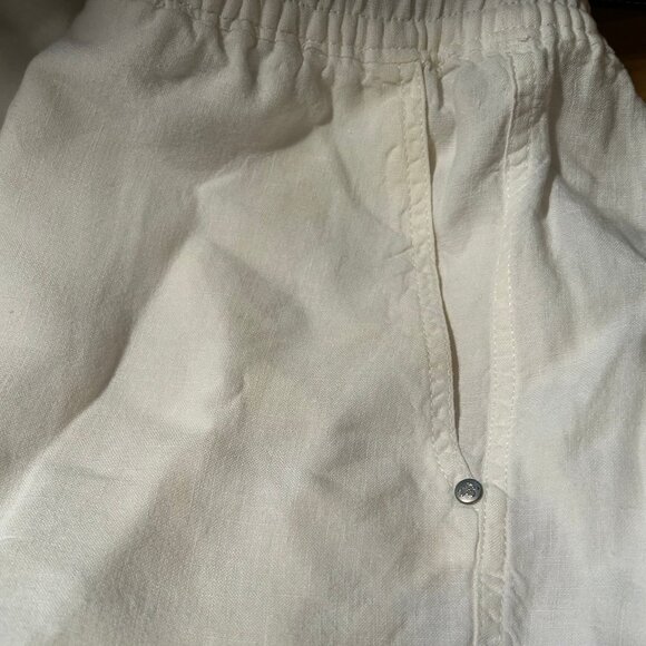 Mens Vilebrequin White 100% Linen Flat Front Drawstring Cargo Shorts 3XL - Picture 12 of 14
